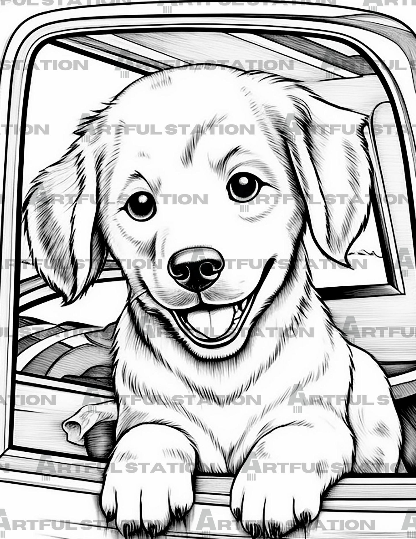 Adorable Puppies Adult Coloring Book