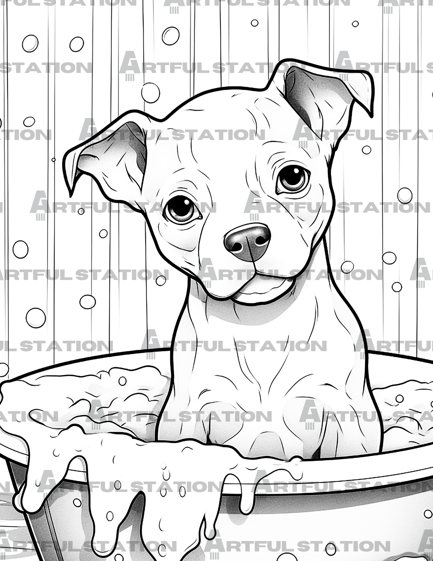 Adorable Puppies Adult Coloring Book