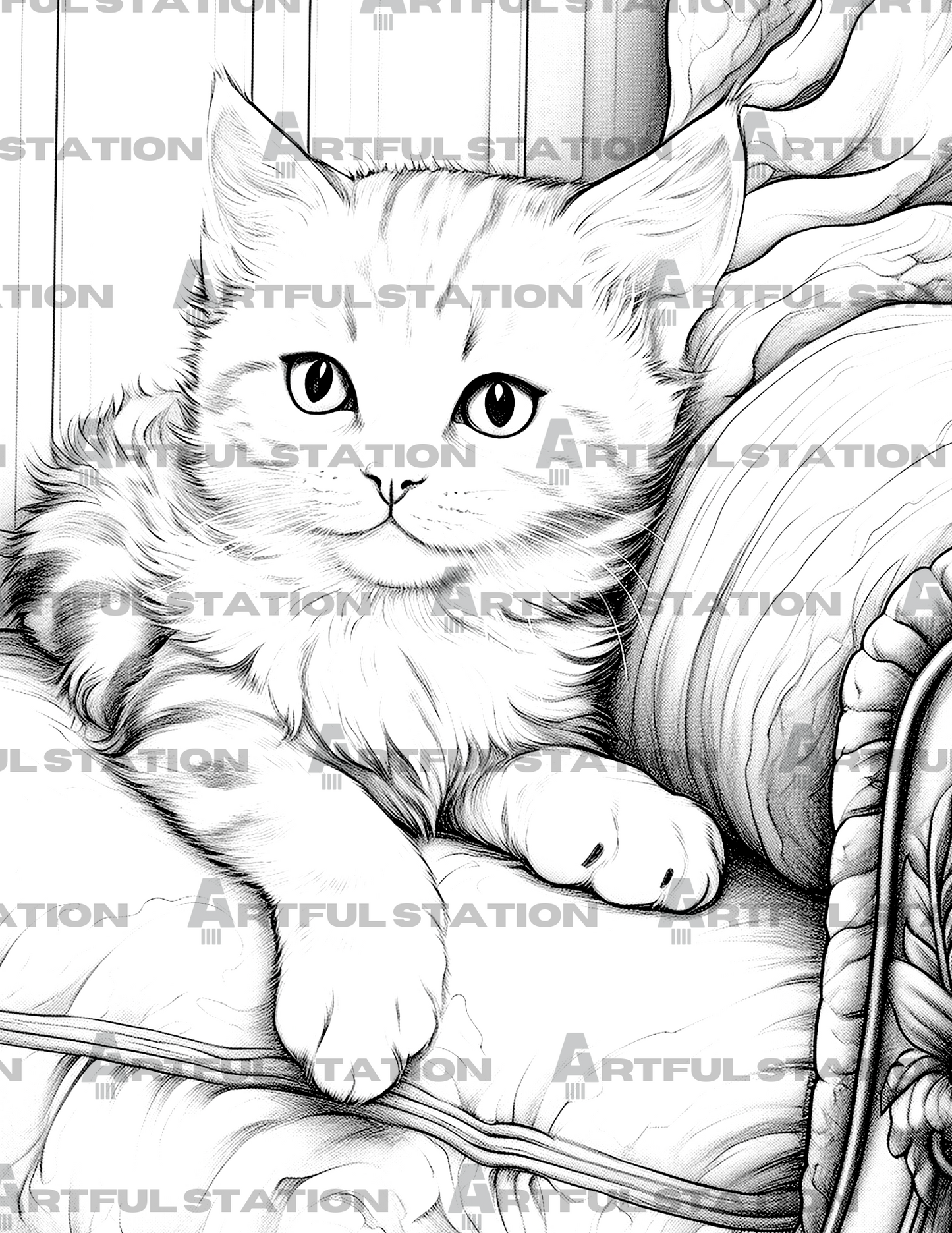 Adorable Kittens Adult Coloring Book