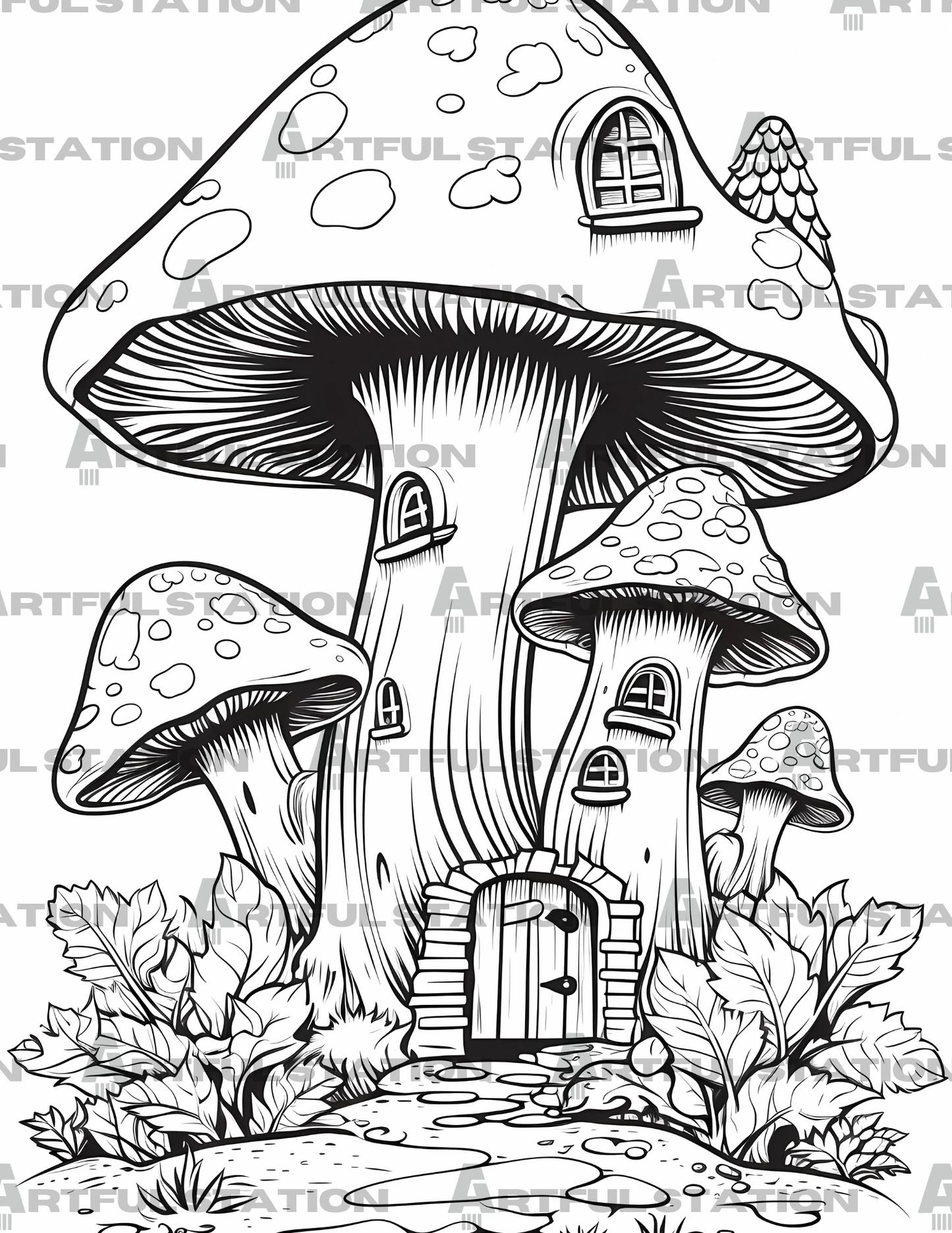 Mushroom Coloring Book