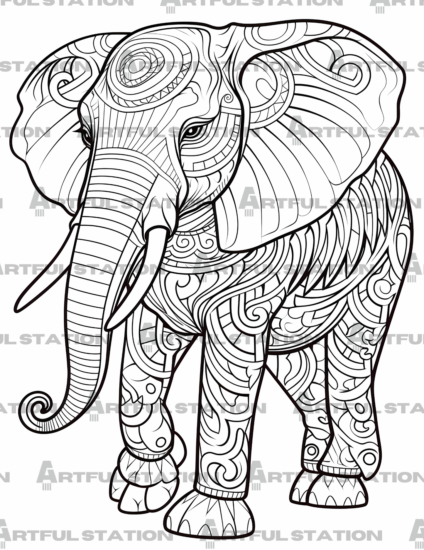 Mandala Animals Adult Coloring Book