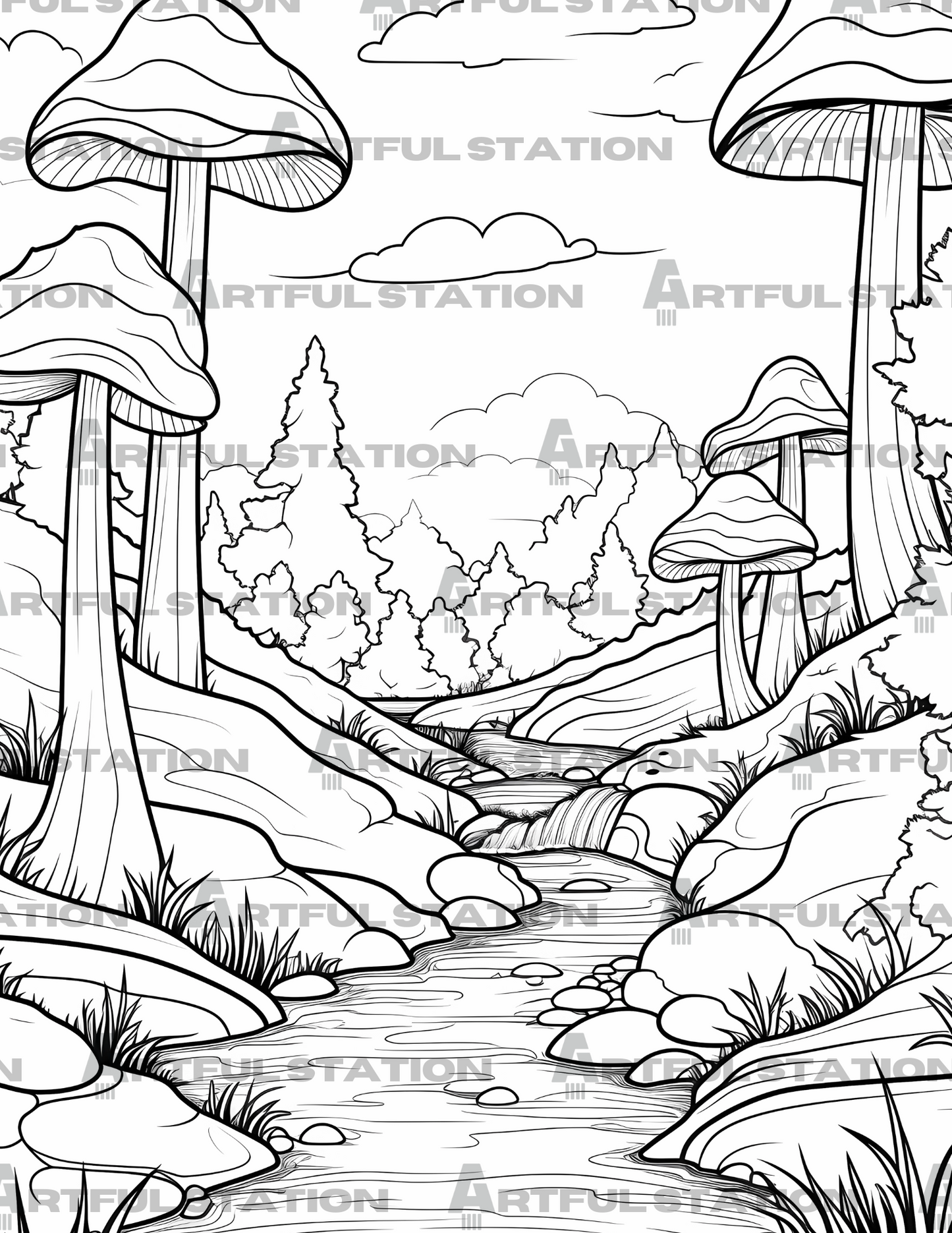 Mushroom Coloring Book