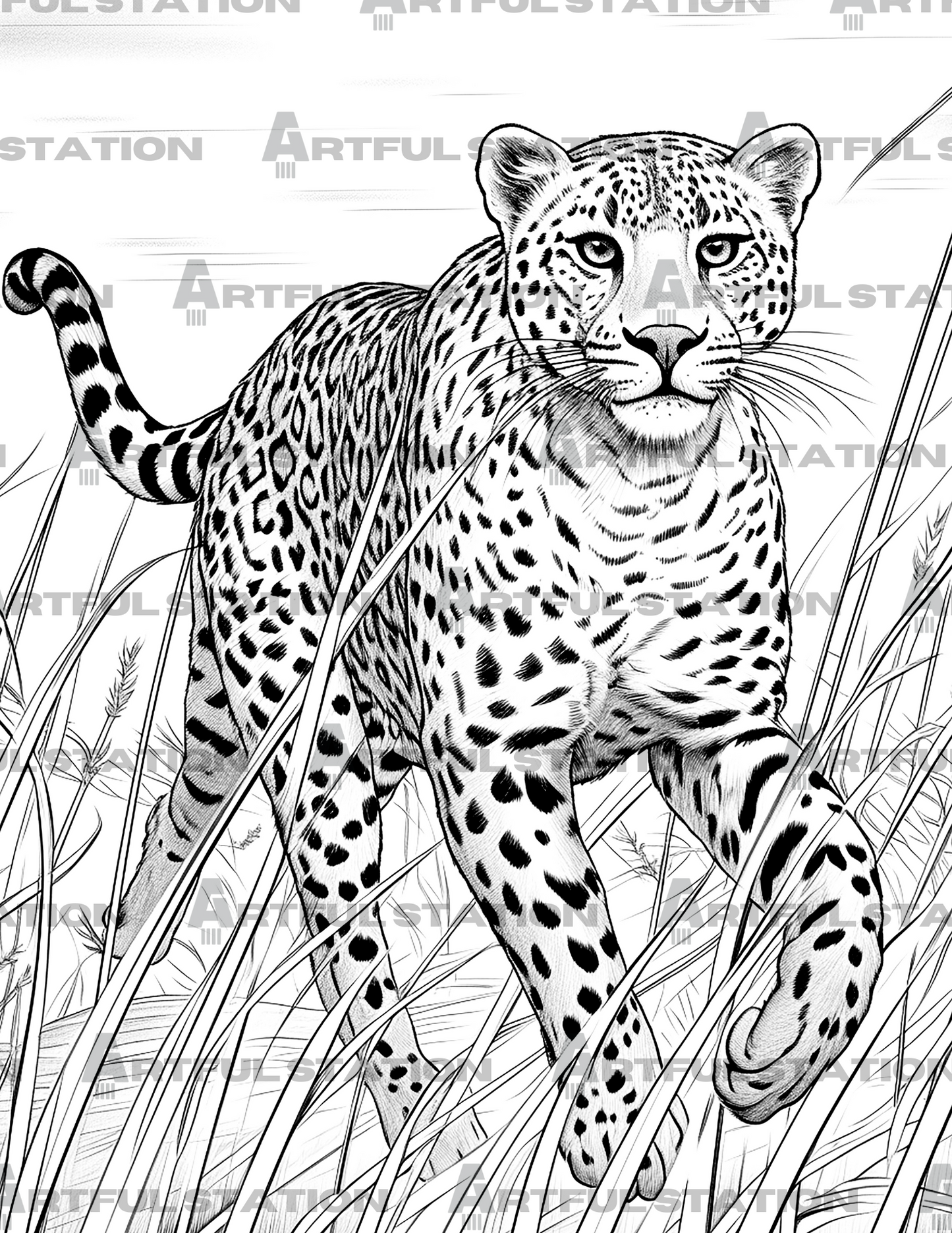 Animals of the Savanna Adult Coloring Book