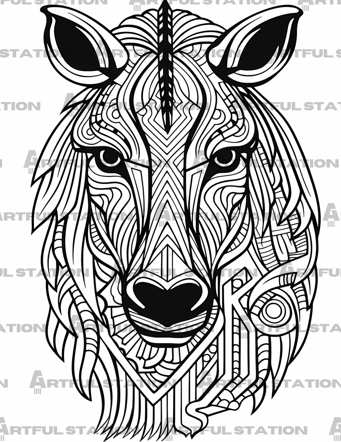 Mandala Animals Adult Coloring Book