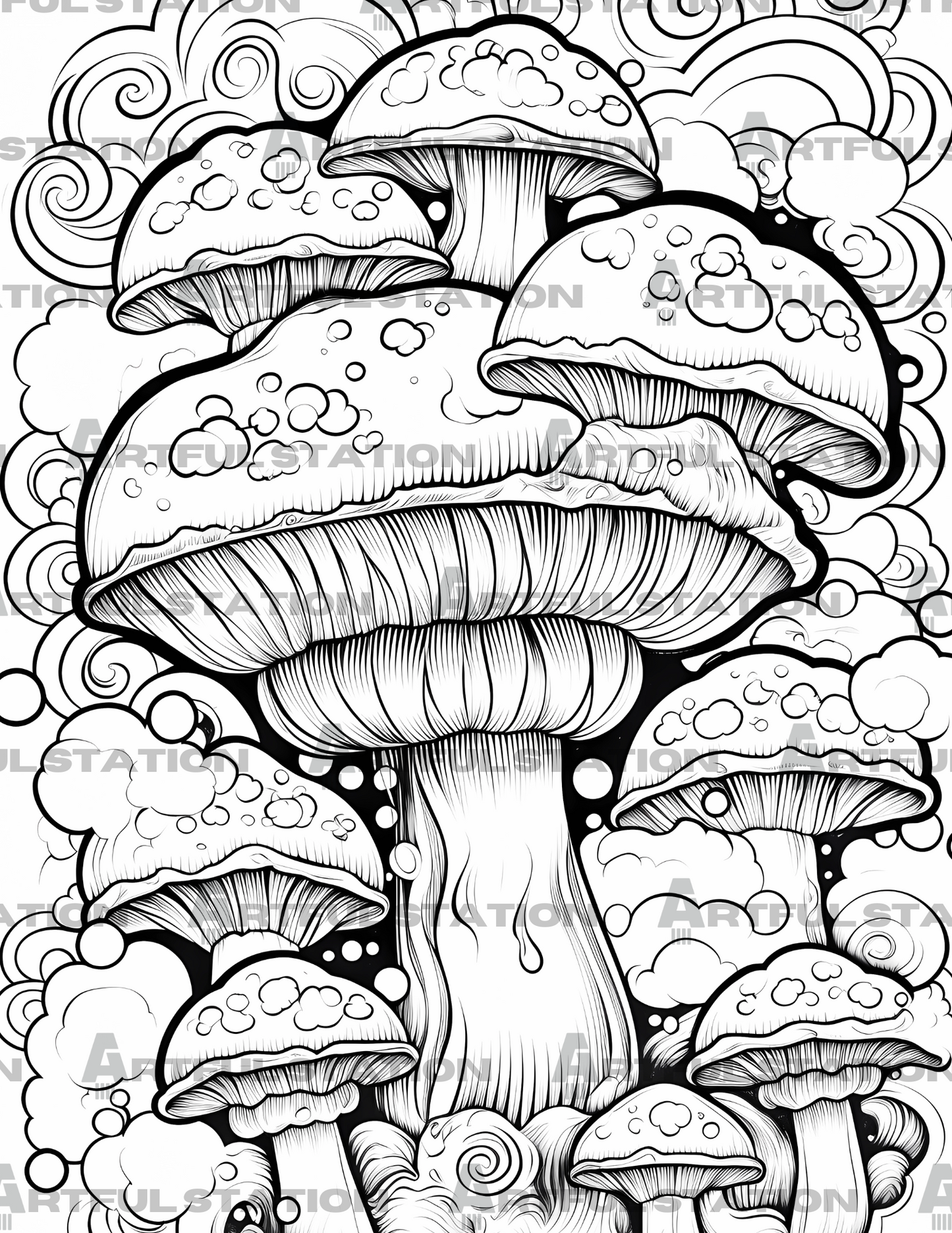 Mushroom Coloring Book