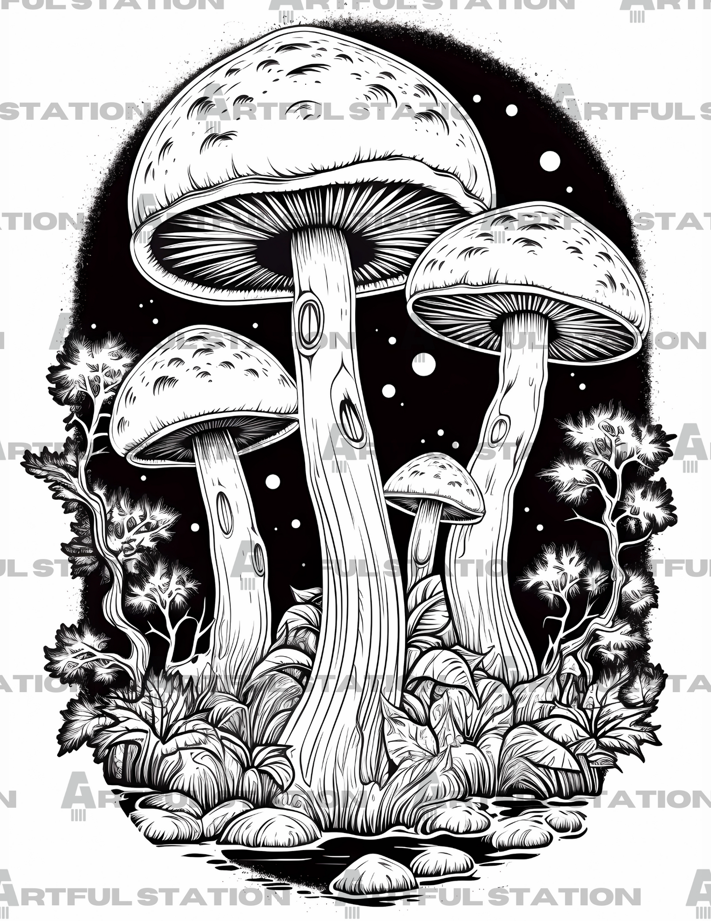 Mushroom Coloring Book