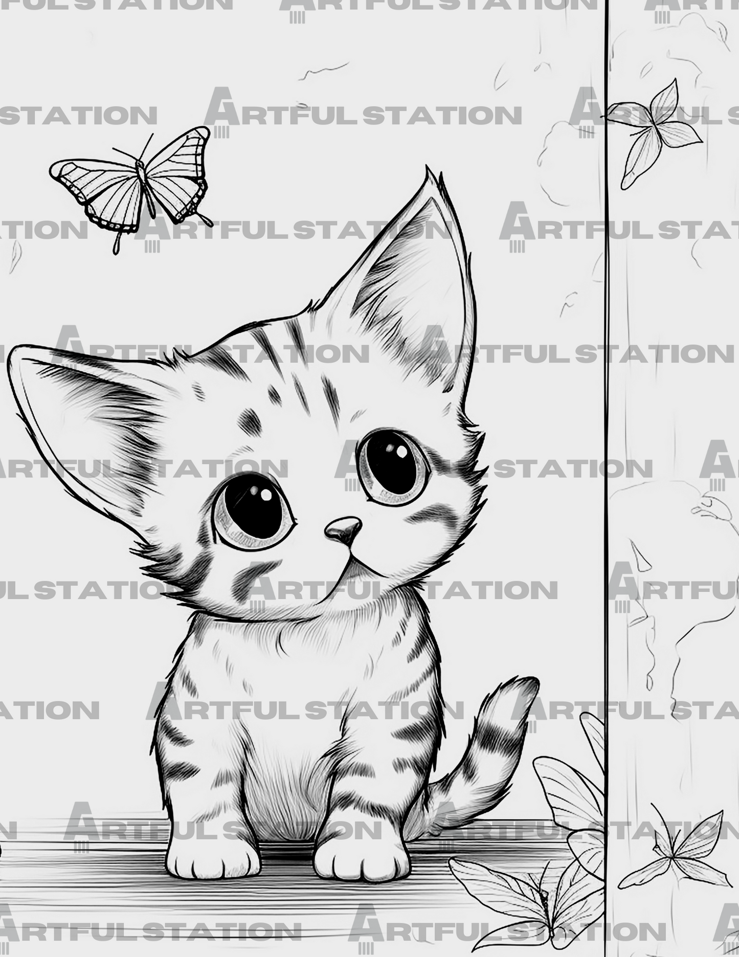 Adorable Kittens Adult Coloring Book