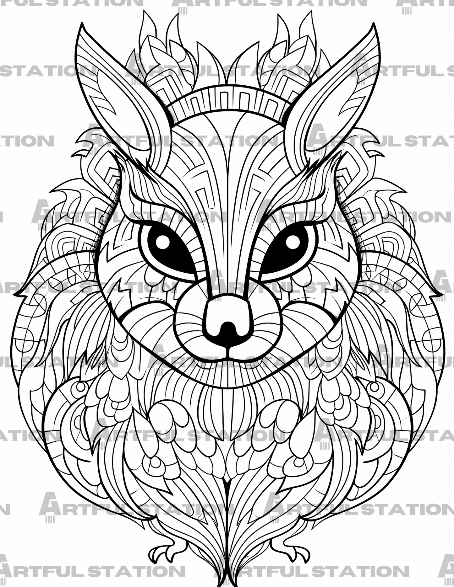 Mandala Animals Adult Coloring Book