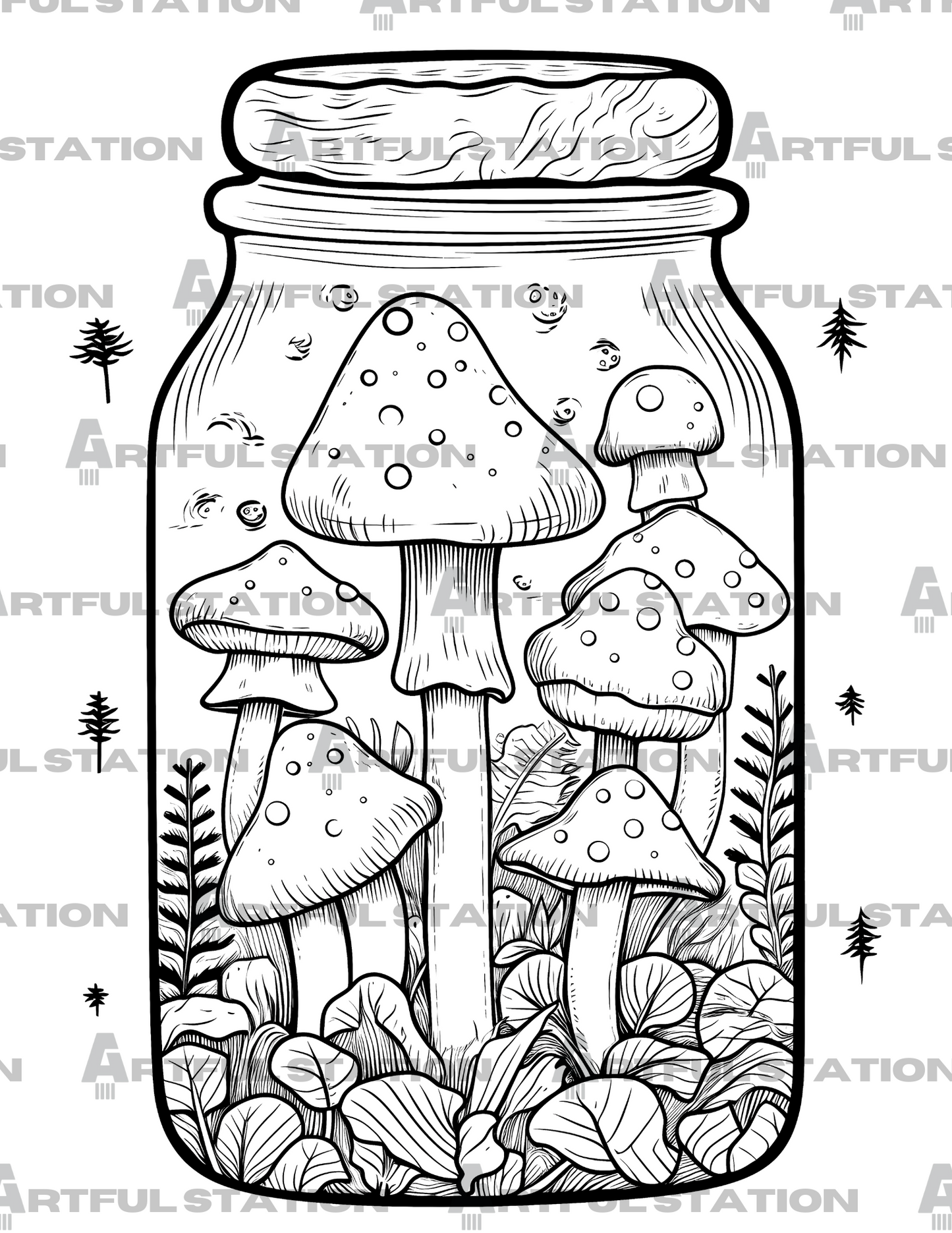 Mushroom Coloring Book