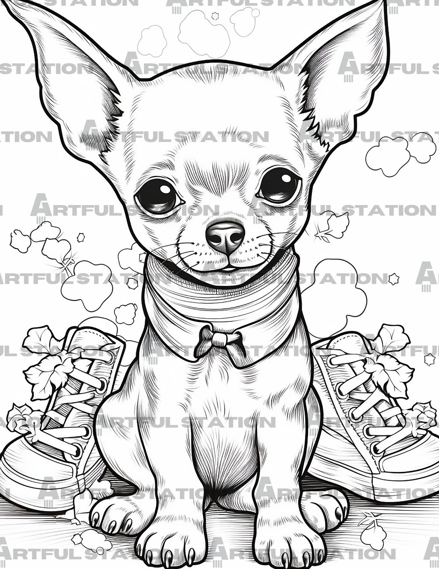 Adorable Puppies Adult Coloring Book