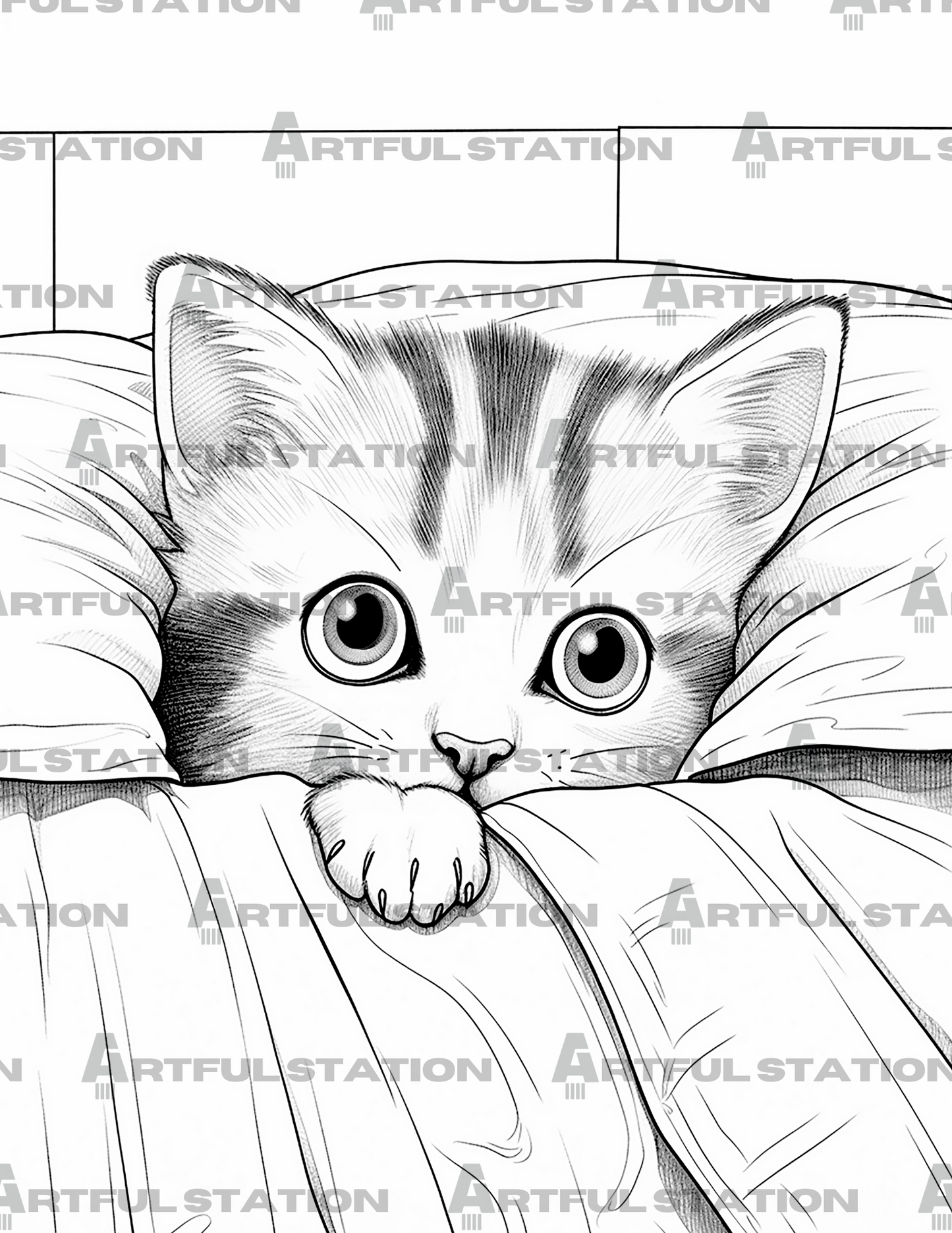 Adorable Kittens Adult Coloring Book