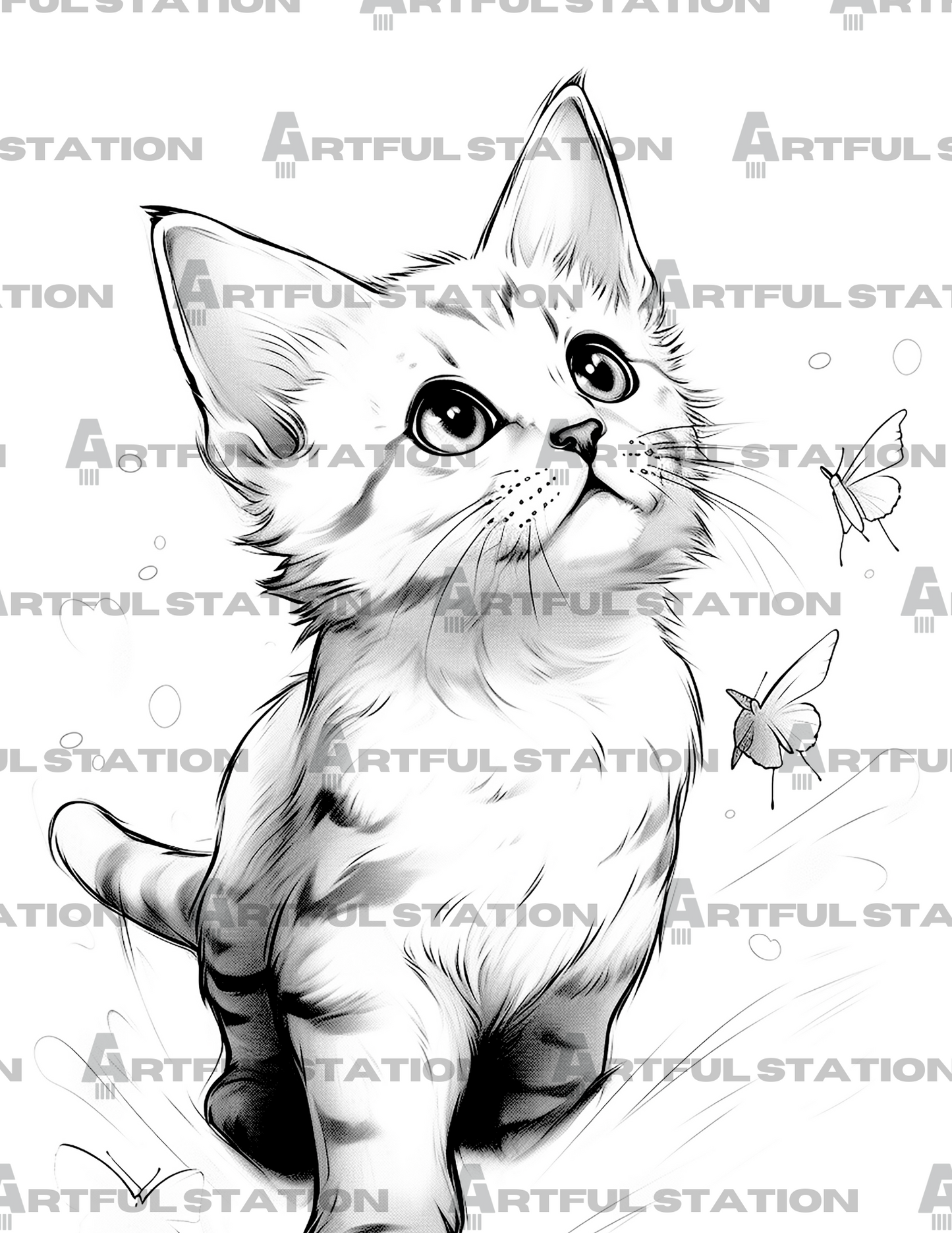 Adorable Kittens Adult Coloring Book