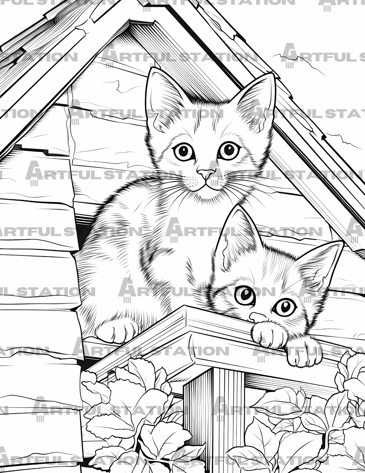 Adorable Kittens Adult Coloring Book