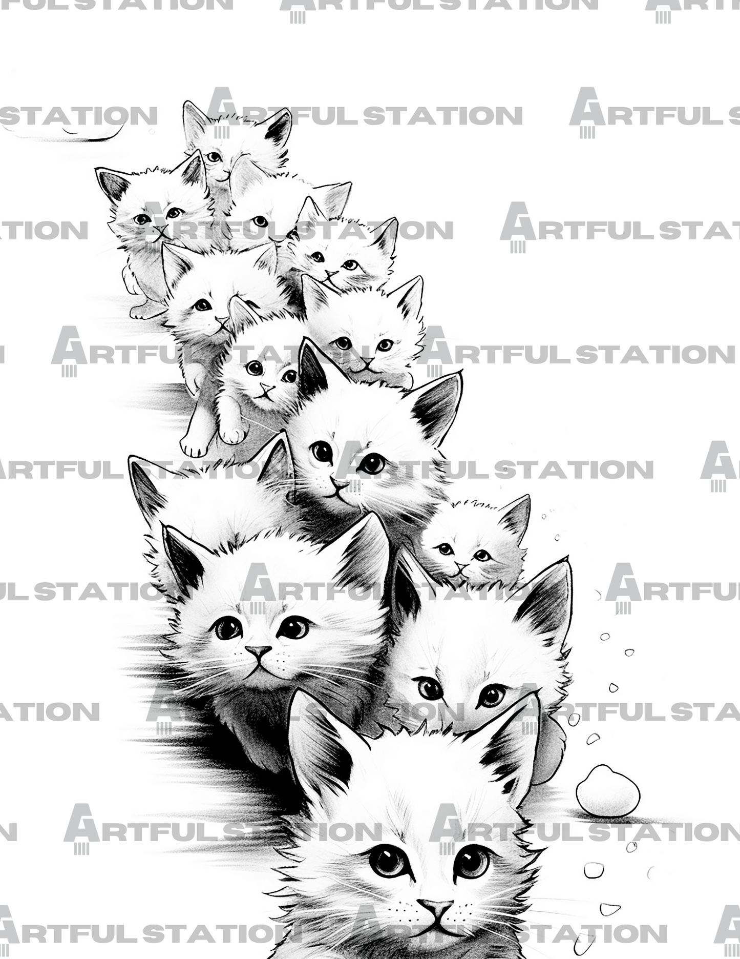 Adorable Kittens Adult Coloring Book