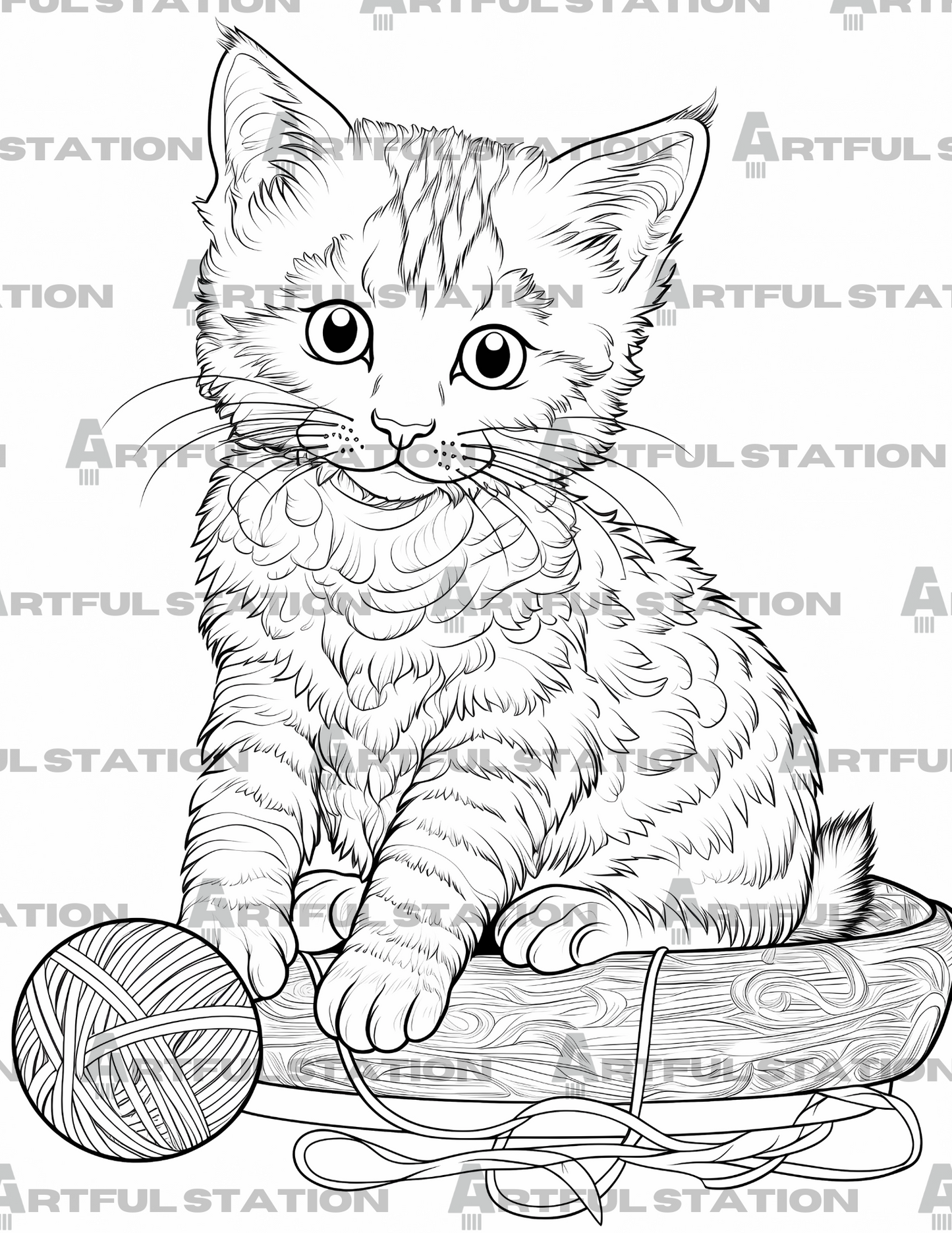 Adorable Kittens Adult Coloring Book