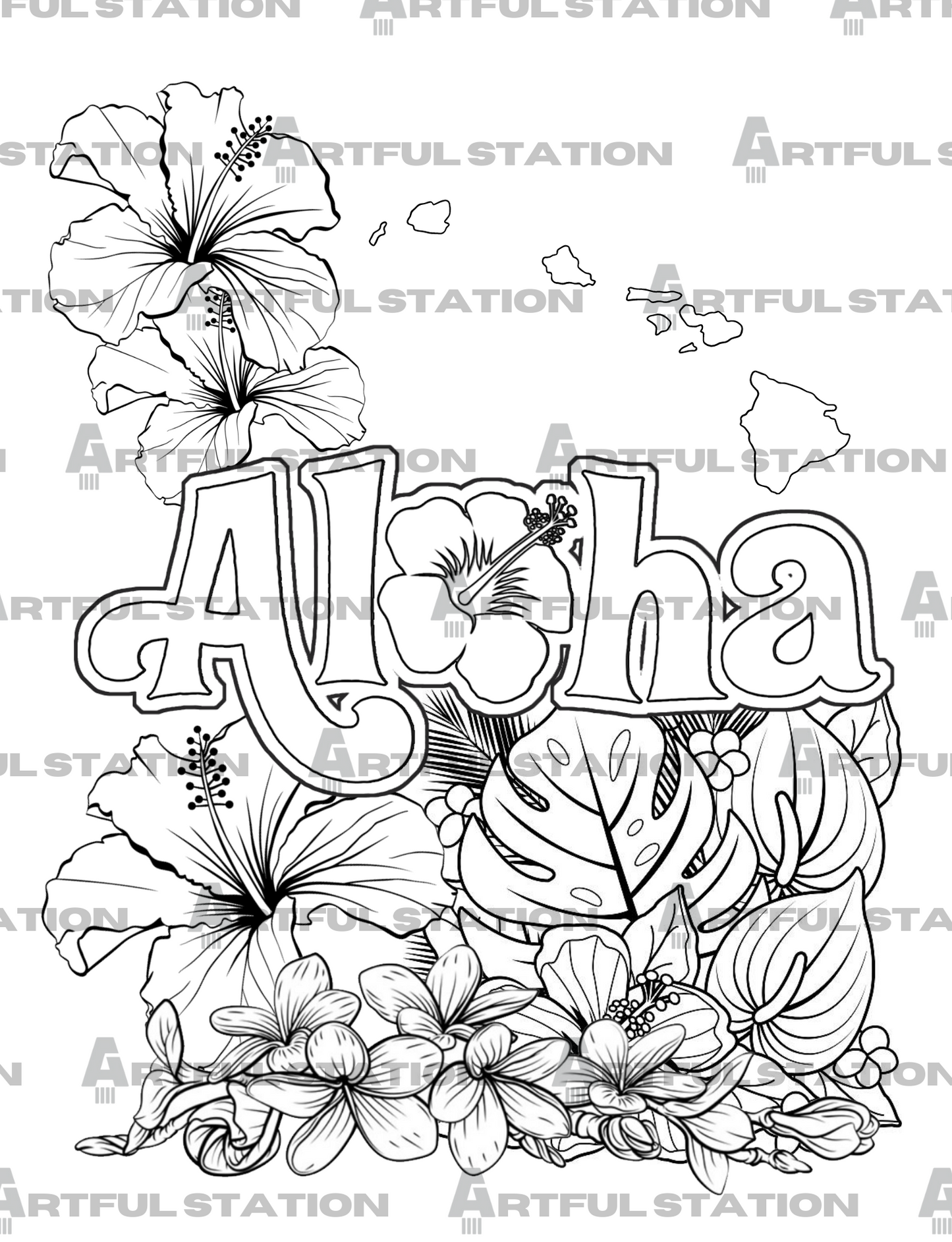 Hawaiian Escape Adult Coloring Book *Help Maui!*