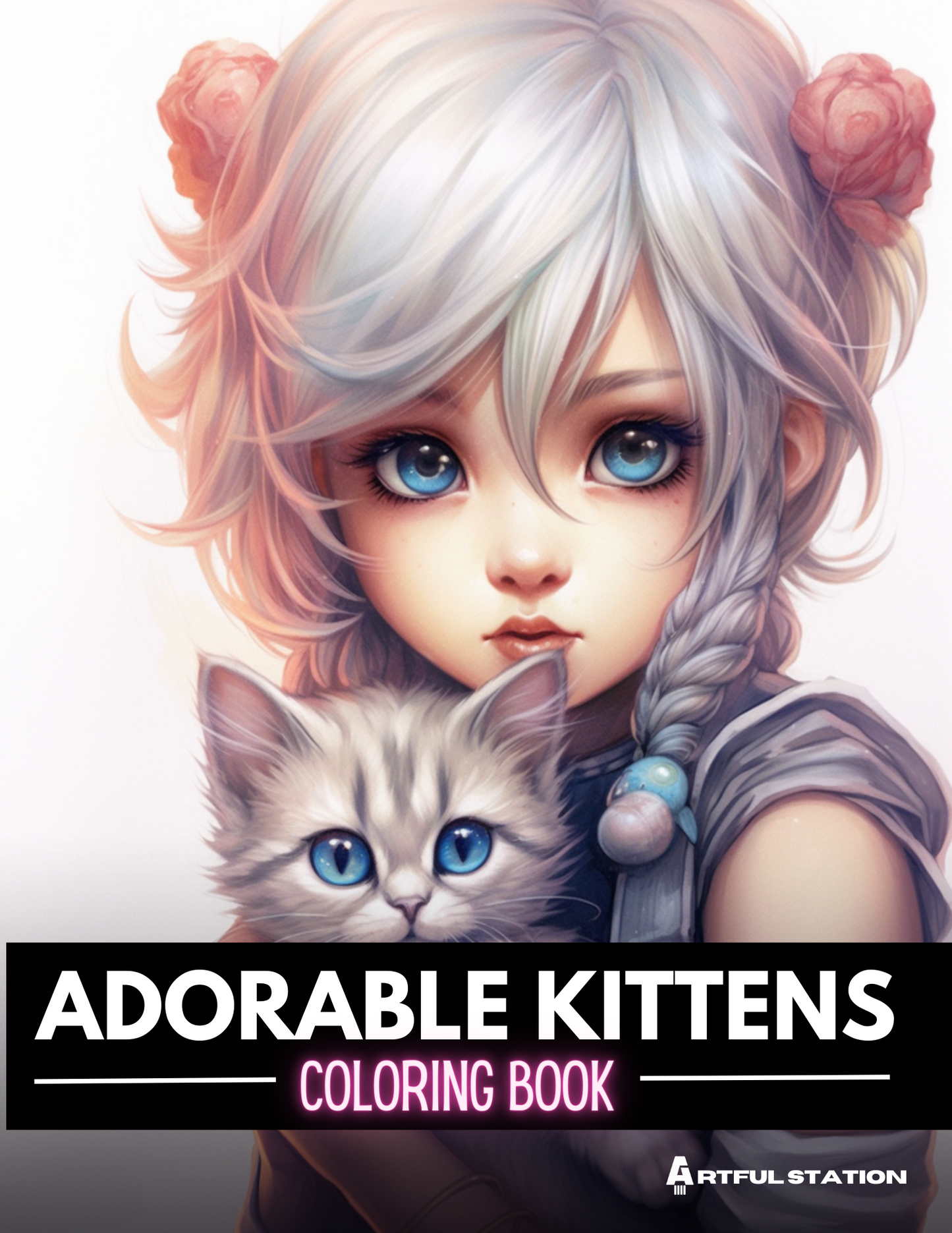 Adorable Kittens Adult Coloring Book