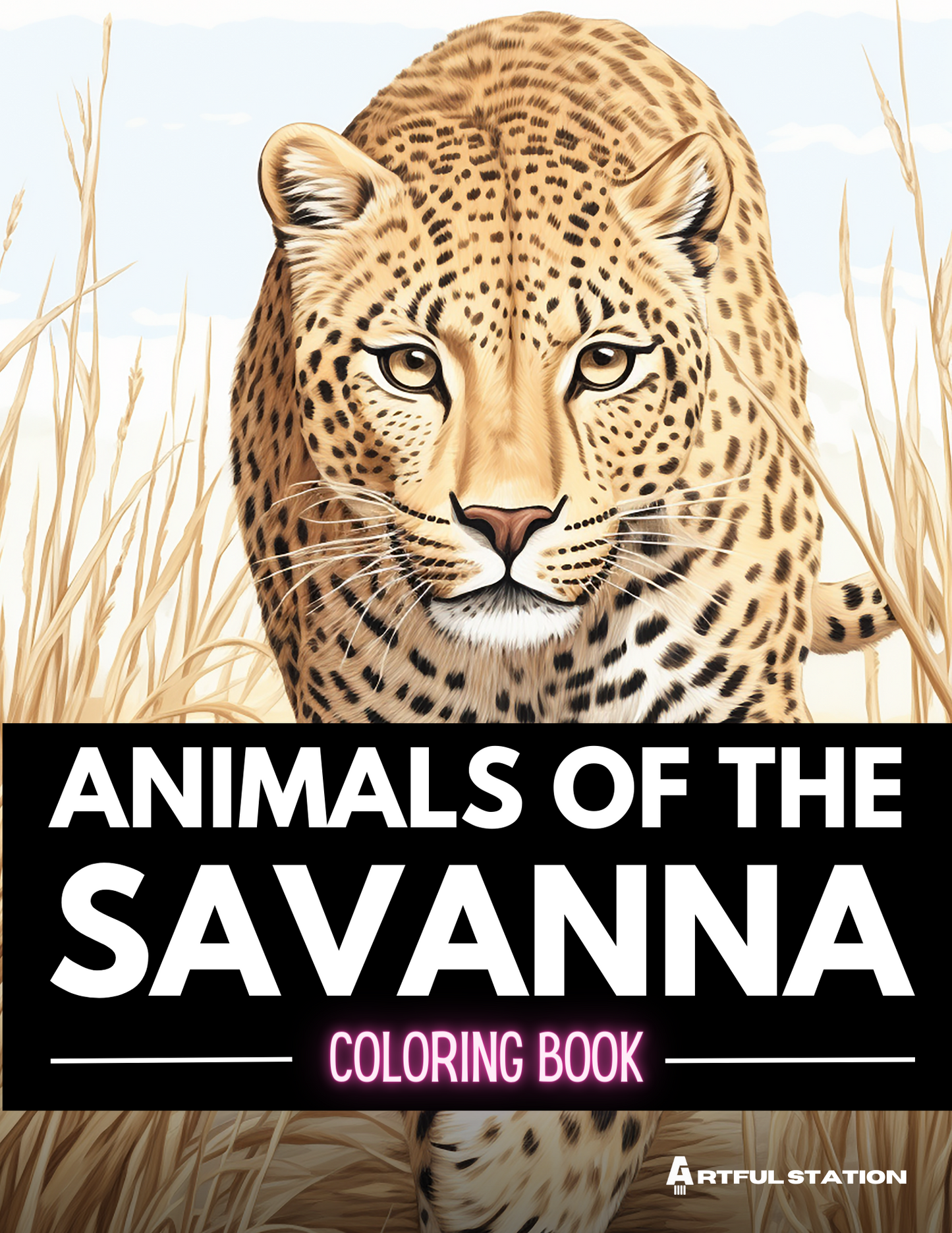 Animals of the Savanna Adult Coloring Book