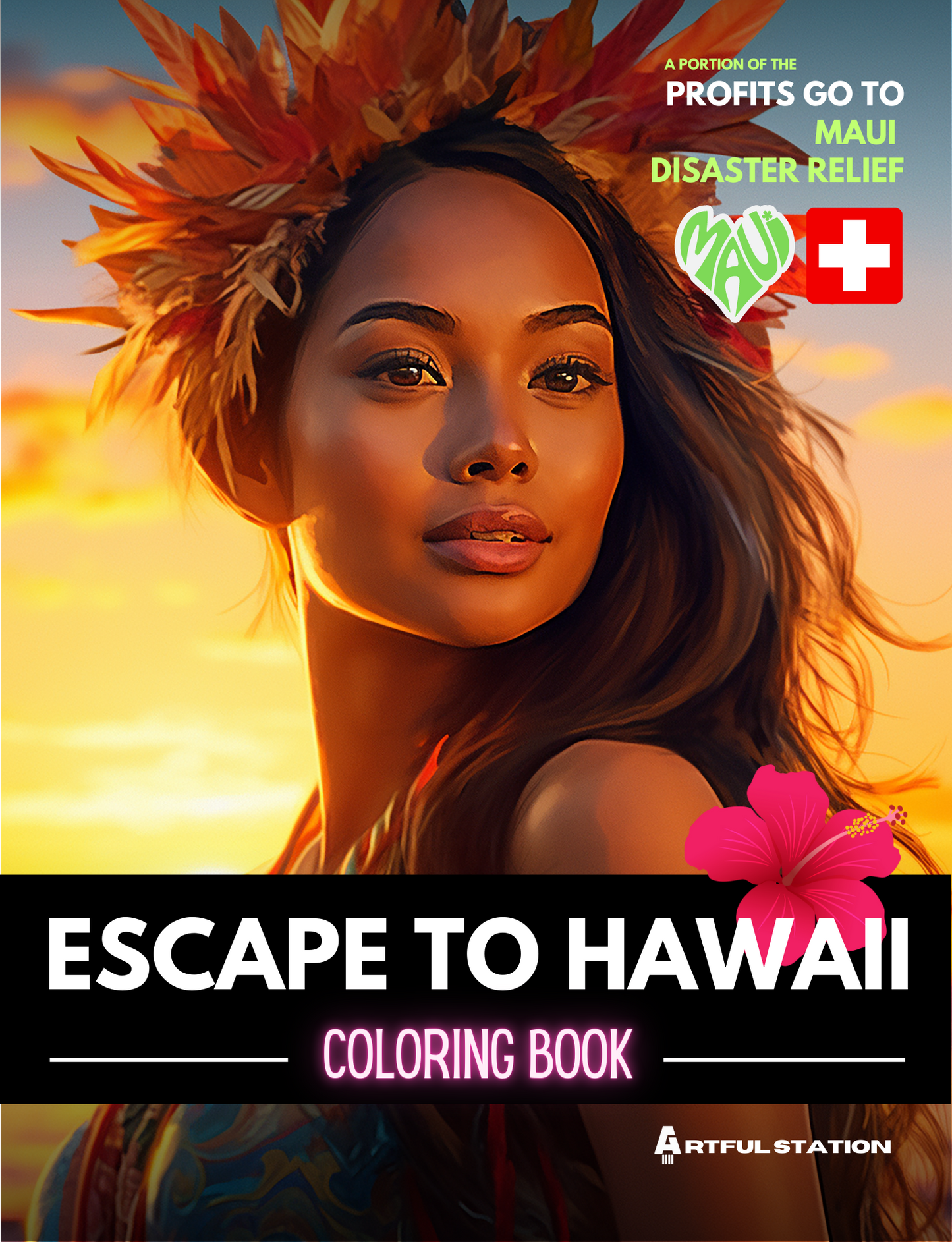 Hawaiian Escape Adult Coloring Book *Help Maui!*